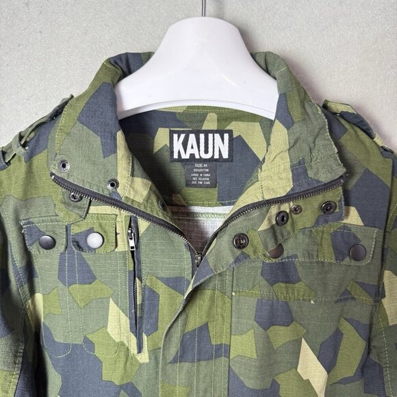 Kaun Camouflage Utility Jacket Womens Full Zip Buttons Pockets 100% Cotton M - Picture 3 of 13